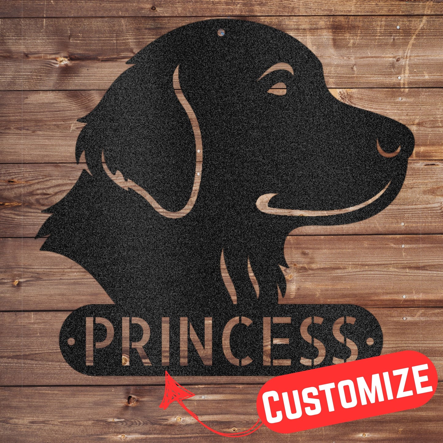 Personalized Golden Retriever Metal Wall Art