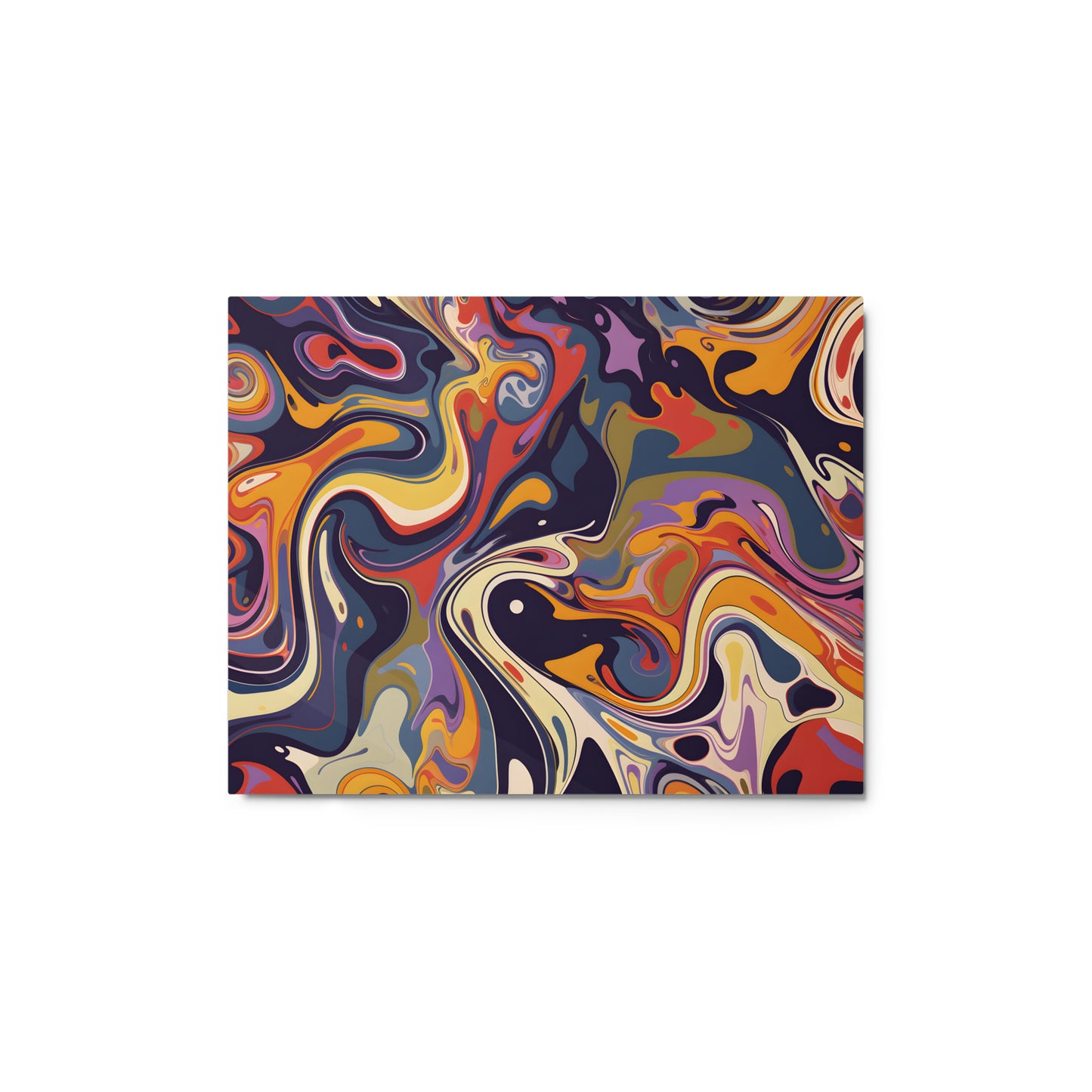 Abstract Fluid Pour Styled Art Glossy Metal Print