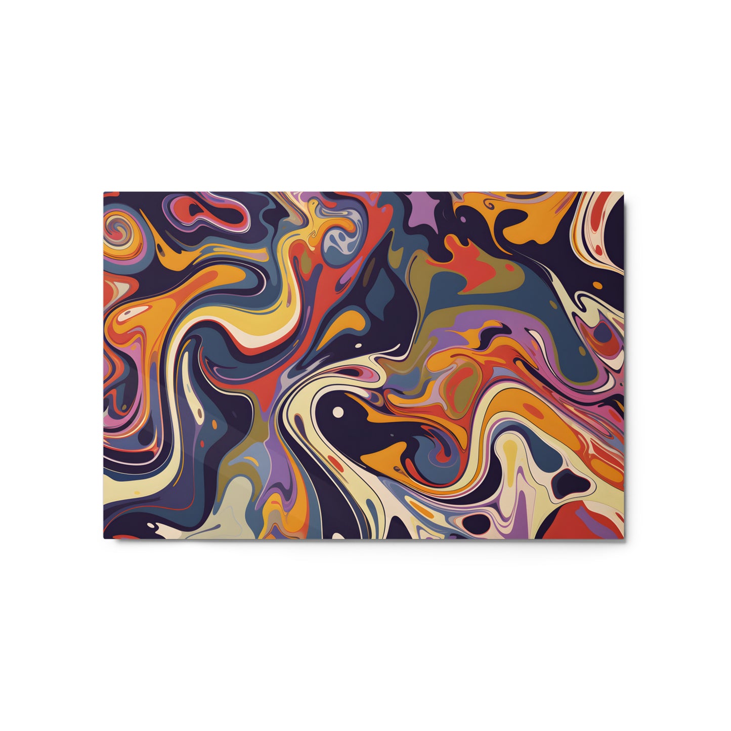 Abstract Fluid Pour Styled Art Glossy Metal Print