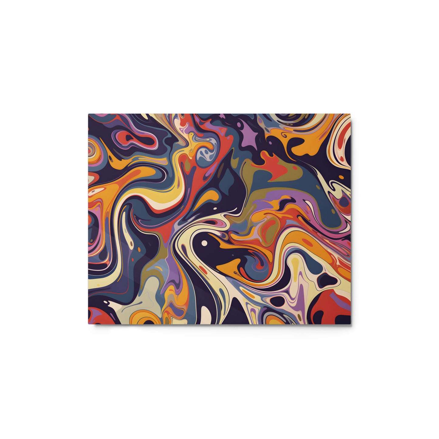 Abstract Fluid Pour Styled Art Glossy Metal Print