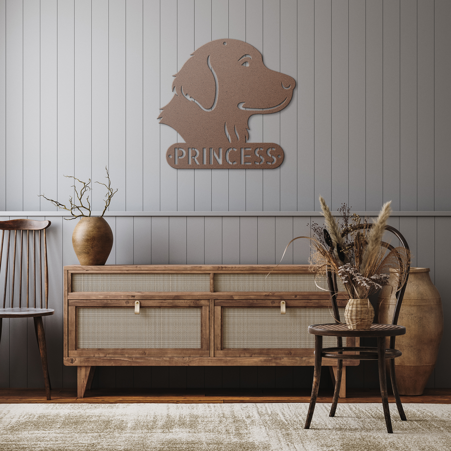 Custom Golden Retriever Head Steel Wall Art